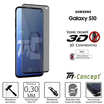 Verre Trempe Teinte 3d Samsung Galaxy S10 Noir Protection