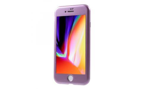 Coque intégrale magnétique iPhone 7/8 + verre écran coloris violet