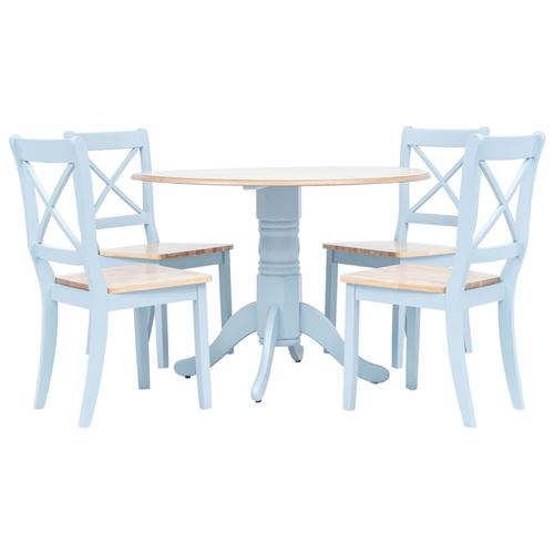 vidaXL Ensemble de salle à manger 5 pcs Bois d'hévéa Gris et marron