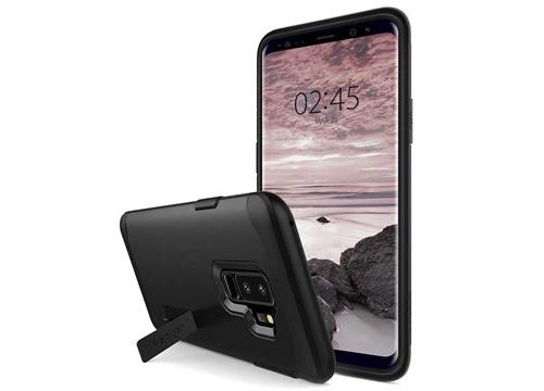 Spigen Slim Armor - Achterzijde behuizing voor mobiele telefoon - polycarbonaat, thermoplastic polyurethaan (TPU) - zwart - voor Samsung Galaxy S9+