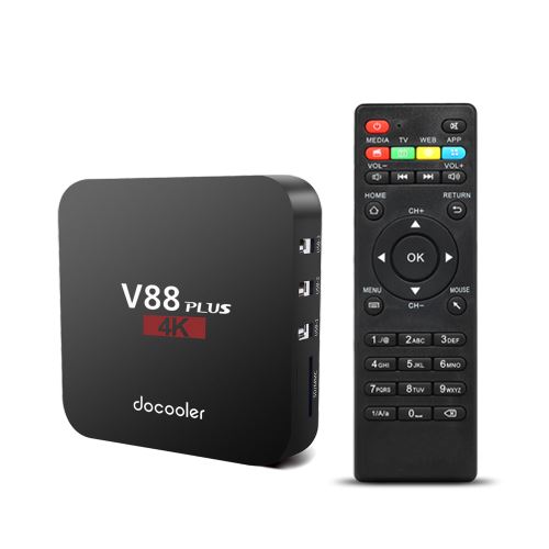Festnight V88 Plus Smart Android 8.1 TV Box WiFi Smart TV Box RK3229 Quad Core 4K 1080P Décodeur DLNA LAN HD Media Player avec télécommande