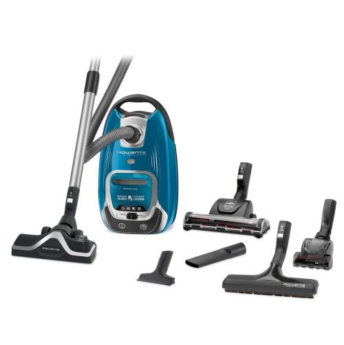 Rowenta Ro6491ea Aspirateur Avec Sac Silence Force 4a+aaa Animal Care Pro Accessoires Spéciaux Poils D'animaux Silencieux Tous Types De Sols 550w Bleu