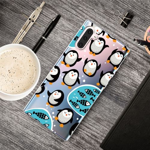 Coque en TPU impression de modèle mignon souple manchots pour votre Samsung Galaxy Note 10