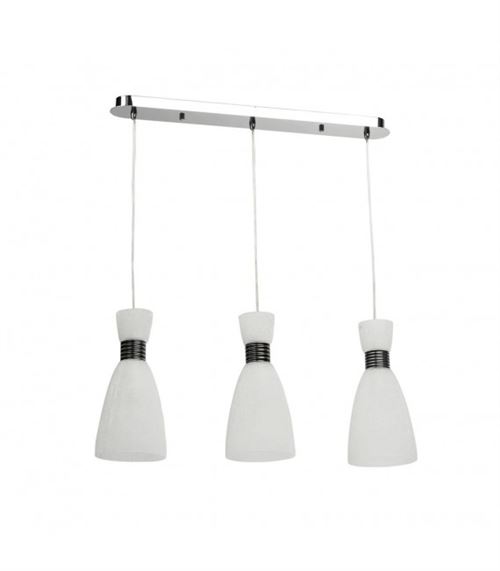 Paris Prix - Plafonnier 3 Têtes Métal viyel 40cm Blanc
