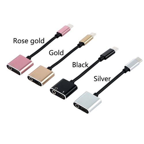 USB C Audio Adaptateur, 2 en 1 Type C vers Adaptateur Prise Jack