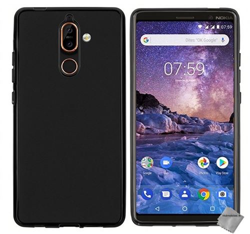 Housse etui coque pochette silicone gel fine pour Nokia 7 Plus avec film ecran NOIR Coque et etui telephone mobile Achat prix fnac