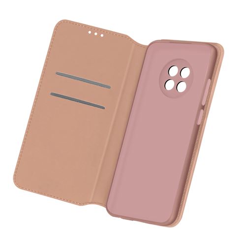 Housse pour Xiaomi Redmi Note 9T 5G Folio Portefeuille Fonction Support Rose gold