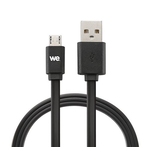 WE Câble USB/Micro USB 2 m pour iPad/iPod/iPhone Noir