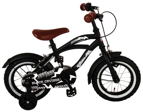 Volare Black Cruiser Vélo Garçon 12 pouces 21,5 cm Garçon Frein à serrer Noir