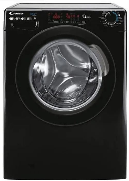 Candy Smart Pro Csws496Twmbbe-47 - Machine À Laver Séchante - Largeur : 60 Cm - Profondeur : 54 Cm - Hauteur : 85 Cm - Chargement Frontal - 66 Litres - 9 Kg - 1400 Tours/Min - Noir
