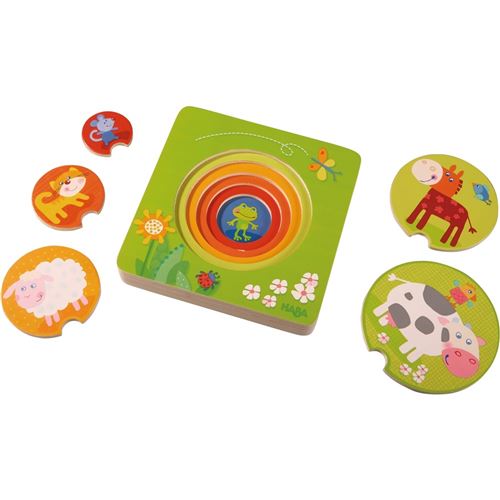 Haba puzzle animaux de ferme en bois 6 pièces