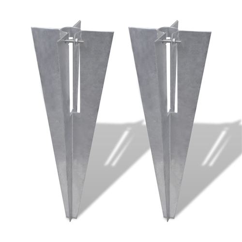 Piquets de poteau de cl&ocirc;ture 2 pcs Acier Vidaxl n/a