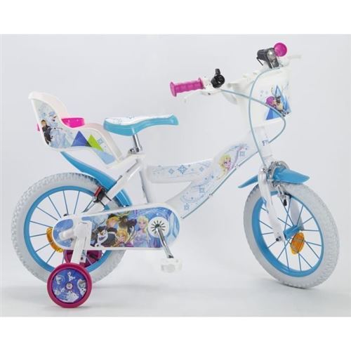La Reine Des Neiges Velo 14 - Enfant Fille - Blanc Et Bleu