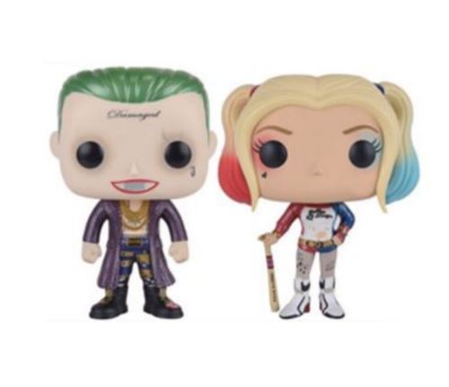 2PCS Figurine Funko Pop Suicide Squad Harley Quinn + The Joker 10 cm