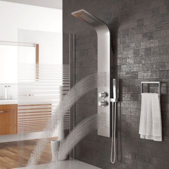 20 Sur Oobest Panneau Douche Led Robinet De Douche Cascade Thermostat Design Moderne Installations Salles De