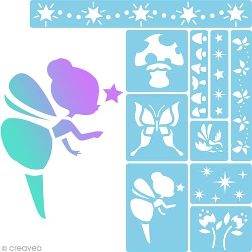 Avenue Mandarine - 42832O - Décoration - Planche de Pochoirs Mini Stencils Thème Fée