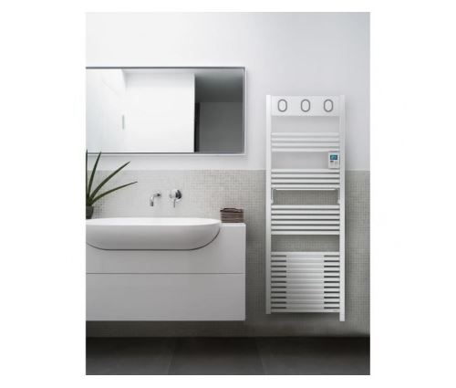 Sauter marapi radiateur seche-serviettes electrique avec soufflerie - 1750 watts - ecran lcd - programmable -tubes ronds