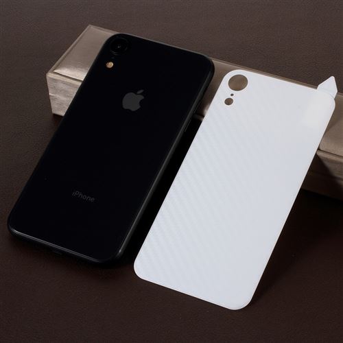 Coque en TPU Fibre de carbone courbée 3D blanc pour votre Apple iPhone XR 6.1 inch