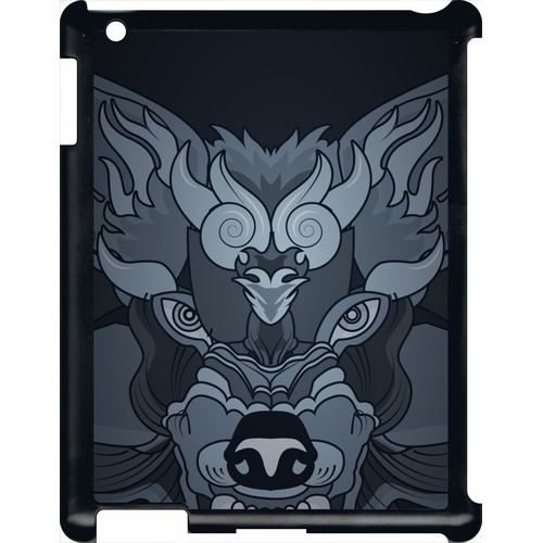Coque Apple Ipad 3 Loup Fond Gris