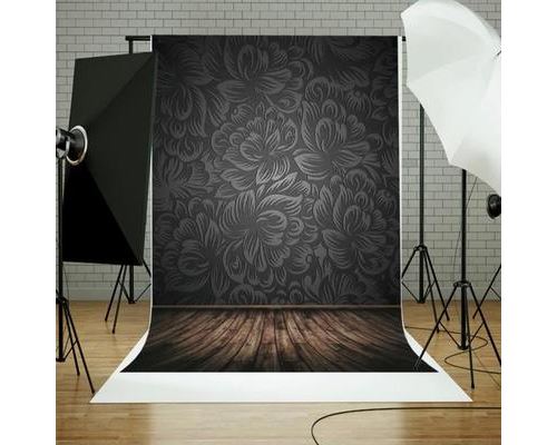Toile de Fond Photographie Studio Photo Planche Relief Noir 2.1x1.5m