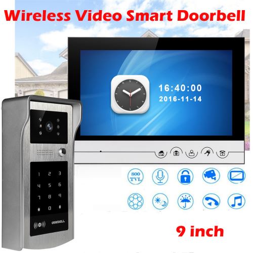 HD 9 pouces couleur LCD visiophone Intercom Sonnette caméra de vision nocturne Royaume-Uni