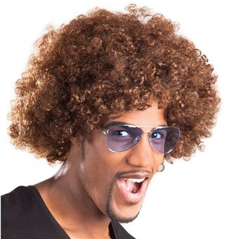 Perruque Mulet Bouclée Homme Noir – Coupe Rétro 80's Pour Déguisement Carnaval, Soirée Thème, Taille Unique