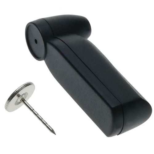 Étiquette antivol compatible EAS RF 8,2 MHz 51 x 19 mm noir avec broche