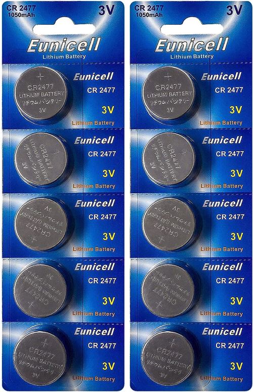 10 piles EUNICELL CR2477 3V au lithium CR 2477