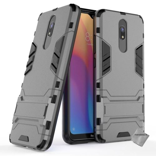Housse etui coque rigide anti choc pour Xiaomi Redmi 8 avec verre trempe - GRIS