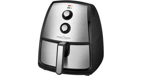 Profi cook 501115 à air chaud friteuse 3,5 l contenance, thermostat réglable en continu, minuterie, 1500 w, noir acier inoxydabl