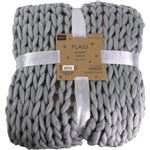 Plaid grosses mailles Chunky 120 x 150 cm gris