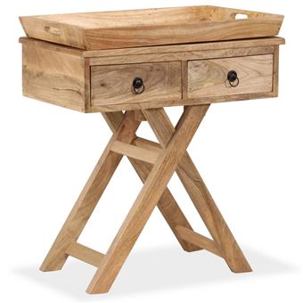 Vidaxl Table D Appoint Bois De Manguier Massif 65 X 40 X 76 Cm Achat Prix Fnac