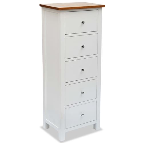 vidaXL Commode haute Chêne massif 45 x 32 x 115 cm