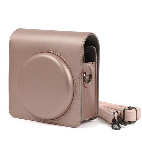 Étui de protection en cuir PU pour Fujifilm Instax Square SQ6 - Rose