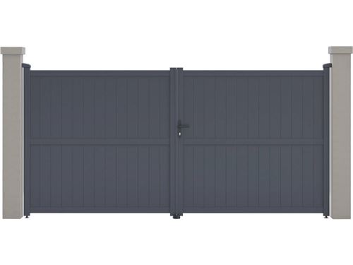 Portail aluminium Maurice - 349.5 x 155.9 cm - Gris