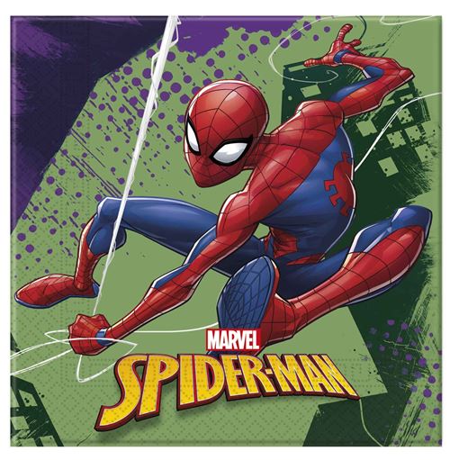 Marvel serviettes Spider-Mande table 33 x 33 cm 20 pièces vert