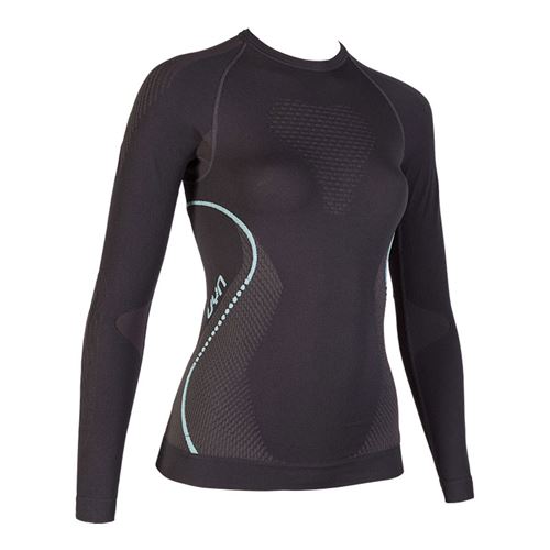 T-shirt Femme manches longues Evolutyon Charcoal/Anthra/Aqua XS