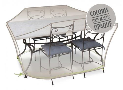 Housse de protection Cover Line pour table rectangulaire + 6 chaises - 190 x 120 x 70 cm