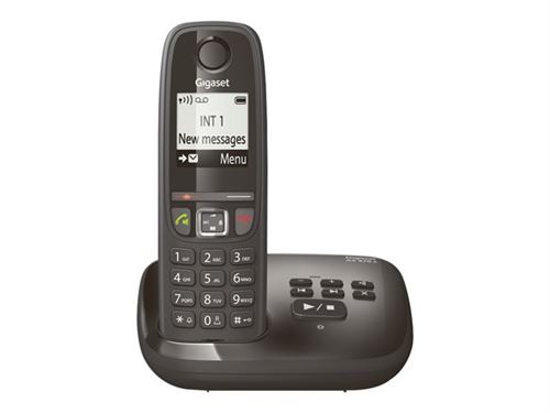 Gigaset AS470A Solo Téléphone fixe sans fil DECT/GAP Répondeur Noir