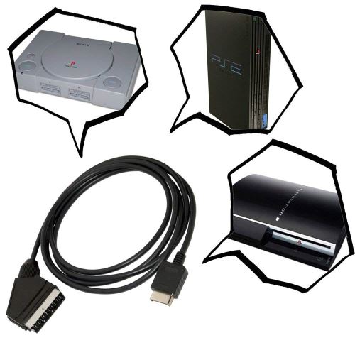 INECK® RGB péritel Câble USB pour Sony Playstation PS1 / PS2 / PS3 TV câble AV pour console européenne PAL