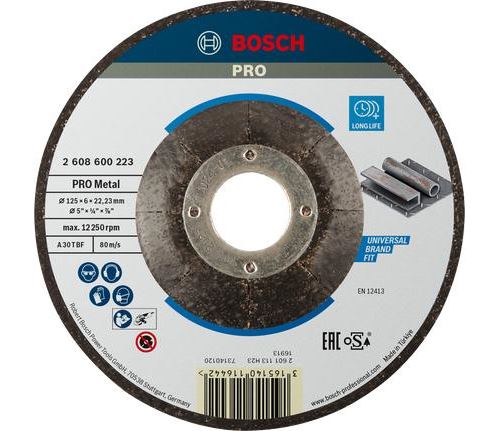 Bosch Professional 2608600223 Meule à Ébarber à Moyeu Déporté Expert For Metal A 30 T Bf 125 Mm 6,0 Mm