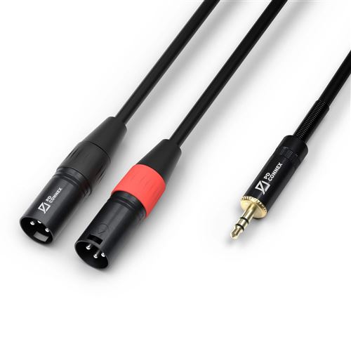 Power Dynamics Pd Connex Câble Audio 2X Xlr Male/Jack 3,5Mm - 6M