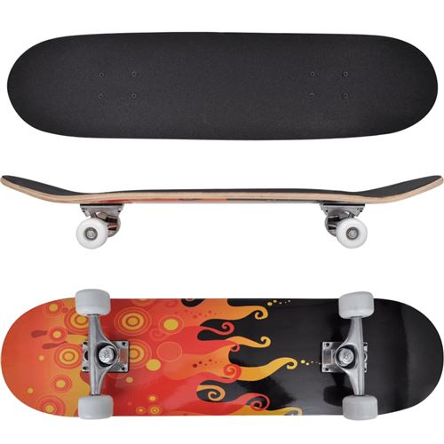 vidaXL Ovaal skateboard met vuur design 9-laags esdoorn hout 8