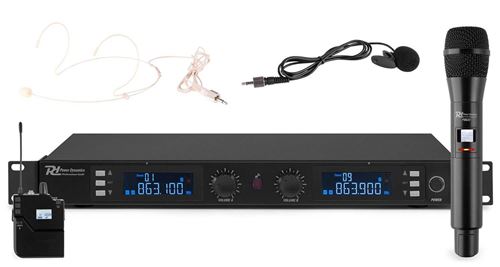 Power Dynamics PD632C Set de micros sans fil 2x 20 canaux UHF - Noir