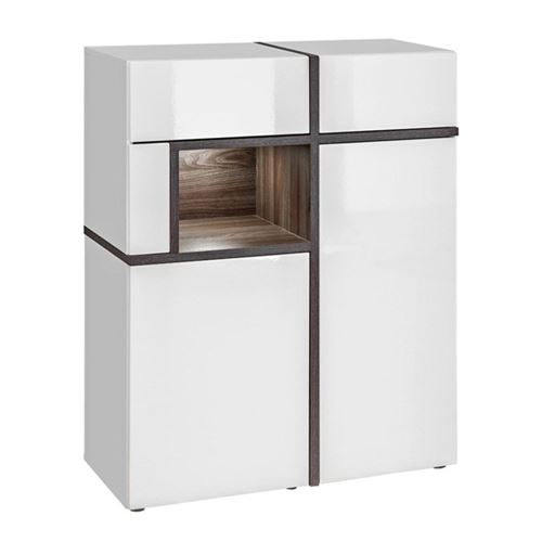 Rangement bas à poser - Cross - L 90 cm x P 40 cm x H 112 cm - Blanc