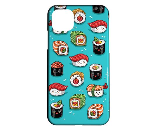 Coque rigide compatible pour iPhone 11 Pro Max Japan Food Sushi Fashion Kawaii 07