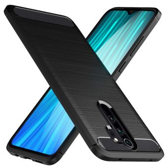 Coque En Fibre De Carbone Pour Xiaomi Redmi Note 8 - Noire - Qualité Supérieure - Neuve