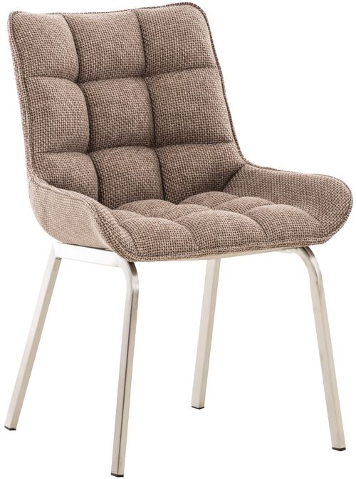 Chaise Saranda en Tissu avec Piètement en acier inoxydable - Assise Marron terre