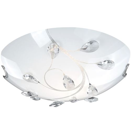GLOBO Plafonnier BURGUNDY Verre Nickel mat 40404-1