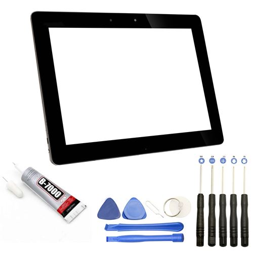 Visiodirect® Vitre écran tactile compatible avec Asus TF700 NOIR+ Kit outils + Colle B7000 Offerte